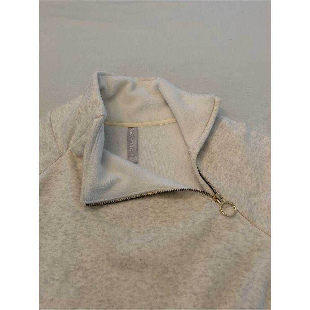 Athleta Ivory Cozy Karma Asym Pullover Size Small Oatmeal Heather - Picture 2 of 6